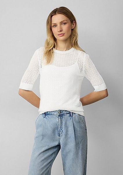 s.Oliver Kurzarmpullover Strickpullover Transparenter Feinstrickpullover mi günstig online kaufen