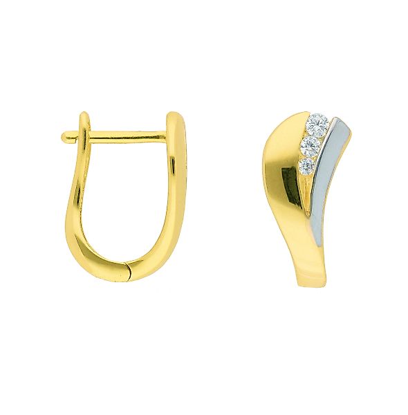 Adelia´s Paar Ohrhänger "585 Gold Ohrringe Creolen", mit Zirkonia Goldschmu günstig online kaufen
