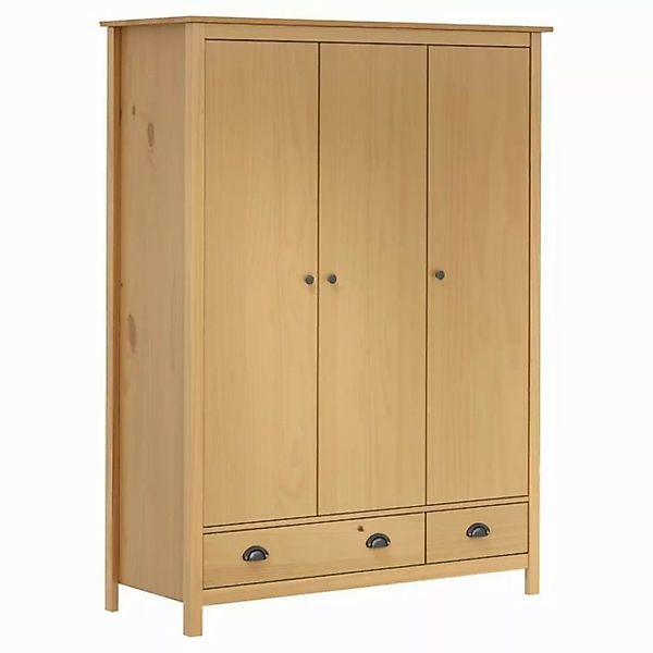 furnicato Kleiderschrank mit 3 Türen Hill 127x50x170cm Massivholz Kiefer (1 günstig online kaufen