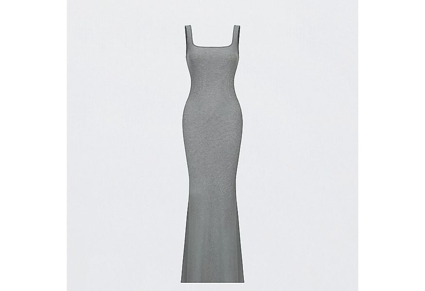 cfab by creamy fabrics Jerseykleid Ribbed Tank Top Maxikleid-Grey Melange-X günstig online kaufen