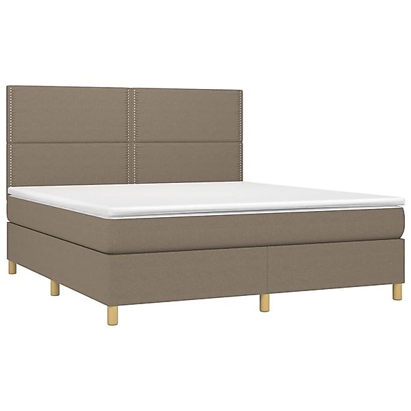 vidaXL Boxspringbett mit Matratze & LED Taupe 180x200 cm Stoff 3135377 günstig online kaufen
