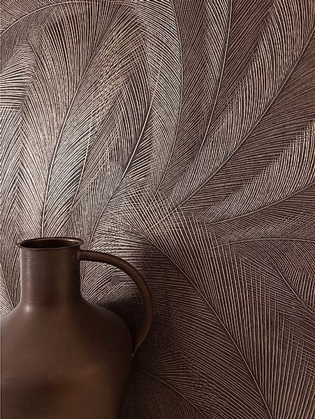 Newroom Vliestapete Savina Bronze Tapete Dschungeltapete Palmen, Blätter, L günstig online kaufen