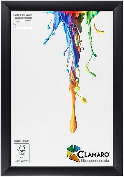 Clamaro Bilderrahmen, Bilderrahmen Schwarz Matt Neo Collage nach Maß modern günstig online kaufen