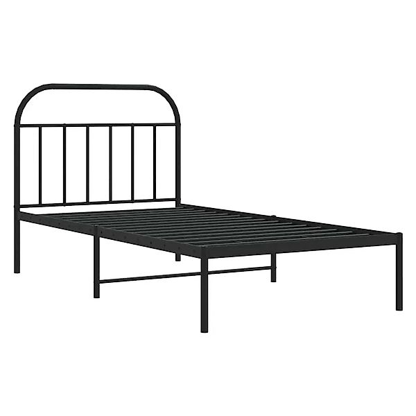 vidaXL Bettgestell mit Kopfteil Metall Schwarz 100x200 cm 353630 günstig online kaufen