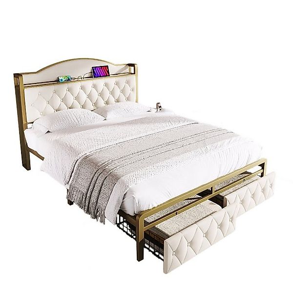 Flieks Polsterbett, Samt Doppelbett 140x200cm mit günstig online kaufen
