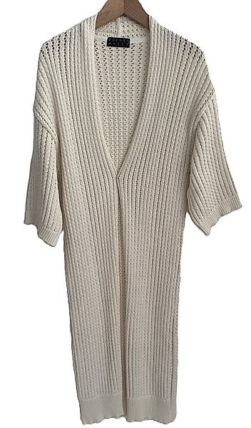 Zuckerwatte Longstrickjacke 3/4 Arm, Lochstrick Optik, aus weicher Baumwoll günstig online kaufen