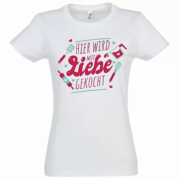 Youth Designz Print-Shirt "Hier wird mit Liebe gekocht" Damen T-Shirt mit m günstig online kaufen