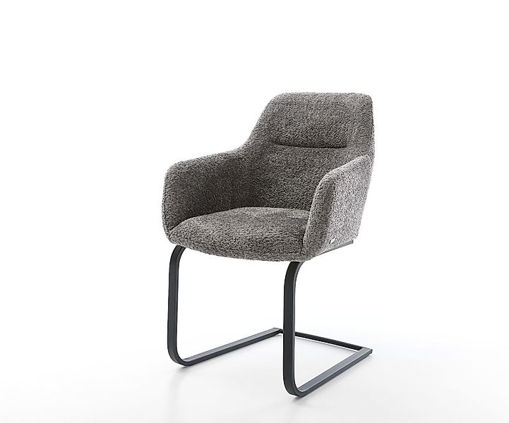 Freischwinger Pejo-Flex Bouclé Grau Freischwinger flach Schwarz Taschenfede günstig online kaufen