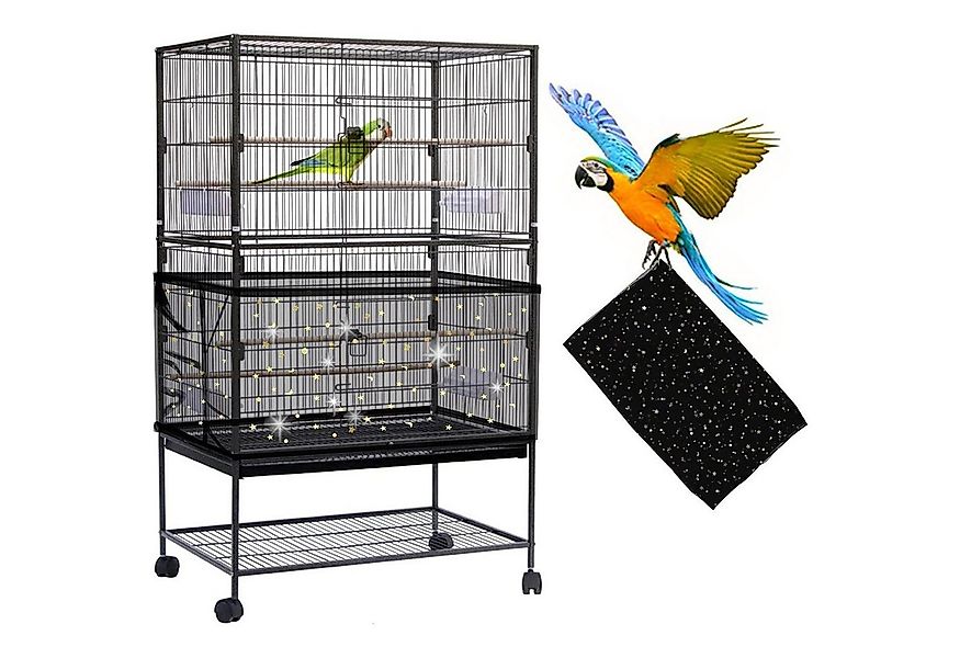 LuxusKollektion Vogelkäfig Einstellbare Große Vogelkäfig Abdeckung Schwarze günstig online kaufen