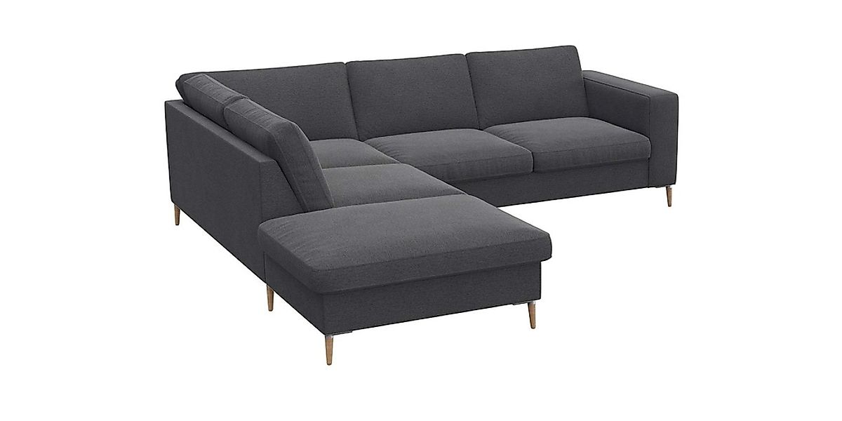 FLEXLUX Ecksofa "Fiore, L-Form", breite Armlehnen, Füße Alu/Eiche, B/T 241/ günstig online kaufen