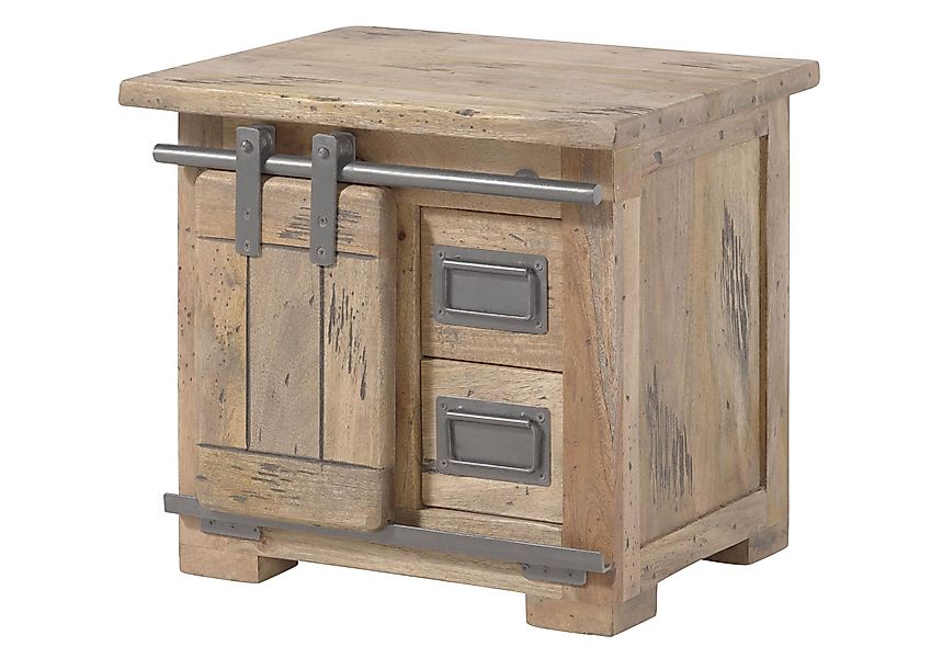 Massivmoebel24 Nachttisch RAILWAY (Mango 50x40x45 whitewash günstig online kaufen