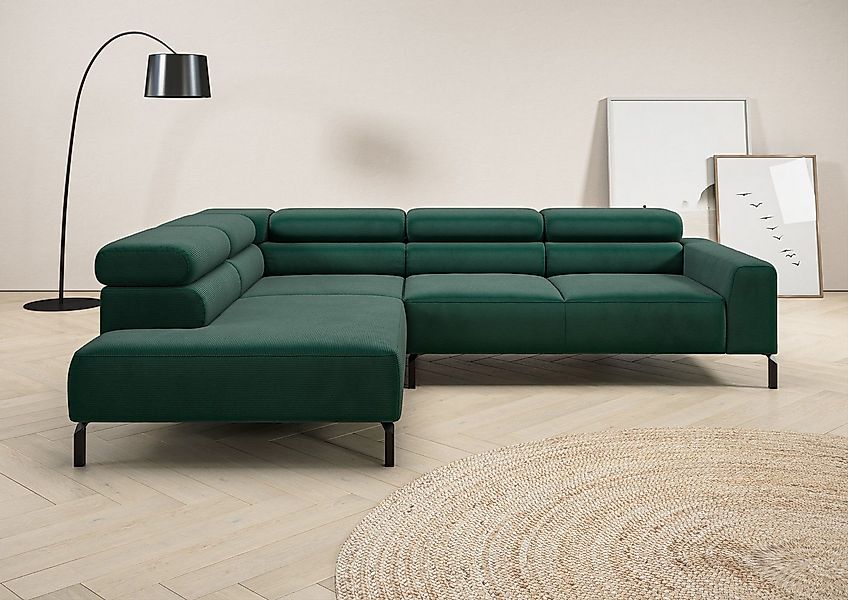 Places of Style Ecksofa "Antonelli, L-Form, inkl. Kopfteilverstellung, Brei günstig online kaufen