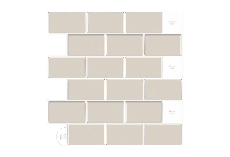 Coonoor Küchenrückwand selbstklebend Spritzschutz Küche Wandpaneele 30 x 30 günstig online kaufen