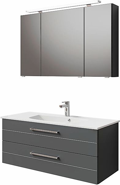 Saphir Badmöbel-Set "Serie 6025 2-teilig Mineralmarmor-Waschtisch mit LED-S günstig online kaufen