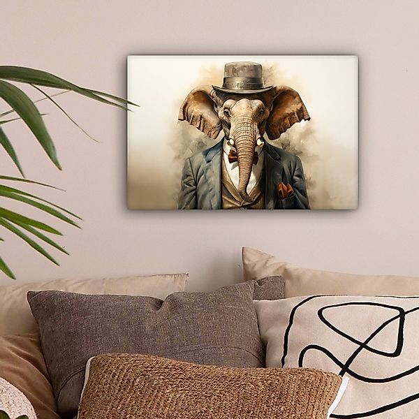 OneMillionCanvasses® Leinwandbild Vintage - Elefant - günstig online kaufen