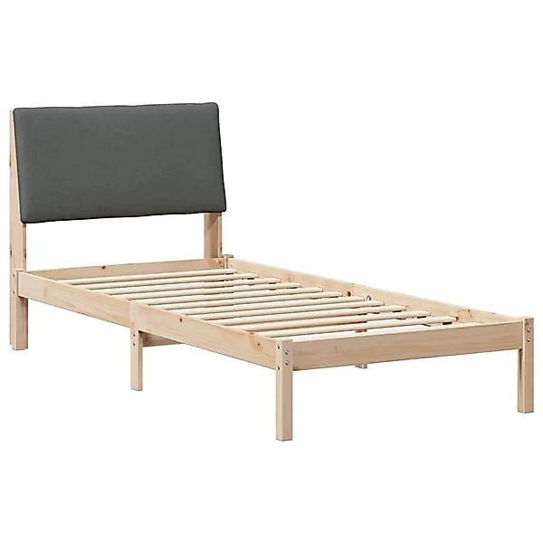 vidaXL Bettgestell Braun und Dunkelgrau 90 x 190 cm Massivholz Kiefer 87878 günstig online kaufen