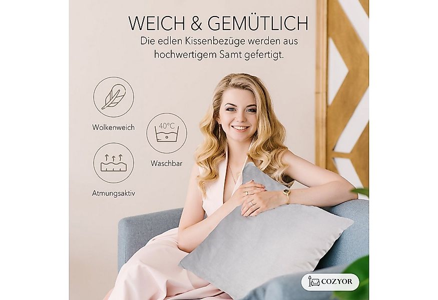 Cozyor Kissenbezug Samt Kissenhülle in diversen Größen & Farben, Sofakissen günstig online kaufen
