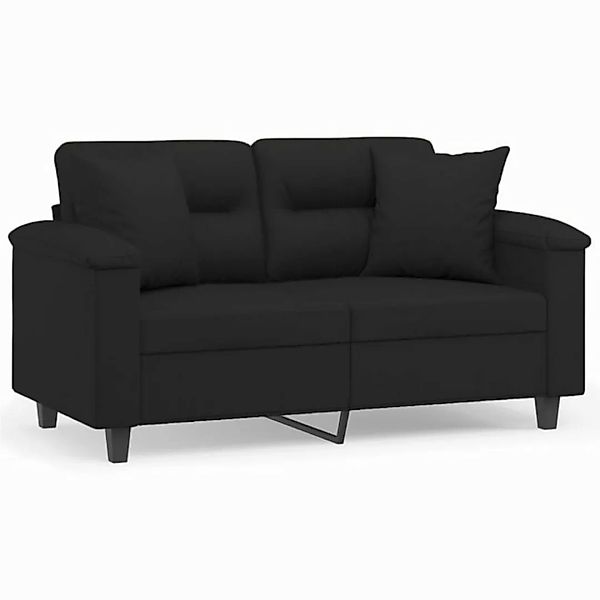 vidaXL Sofa, 2-Sitzer-Sofa mit Kissen Schwarz 120 cm Mikrofasergewebe günstig online kaufen