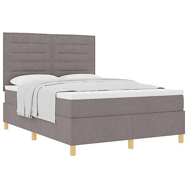 vidaXL Boxspringbett mit Matratze Taupe 140 x 190 cm Stoff 3339543 günstig online kaufen