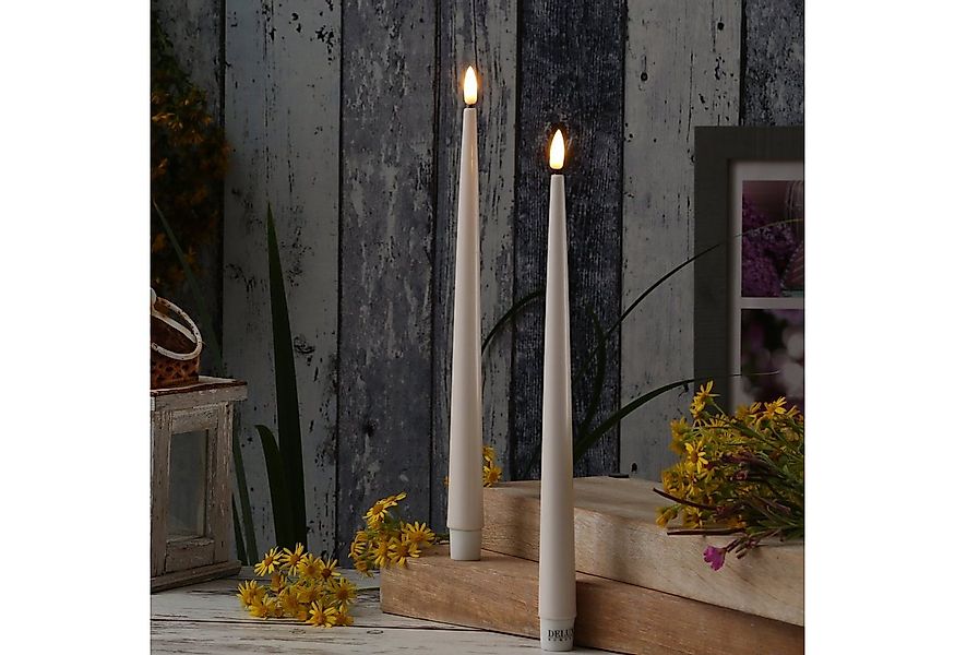 Deluxe Homeart LED-Kerze LED Stabkerzen ELLA Deluxe Lack Tafelkerze flacker günstig online kaufen