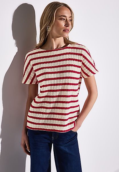 STREET ONE Kurzarmpullover gestreift, in Struktur-Optik günstig online kaufen