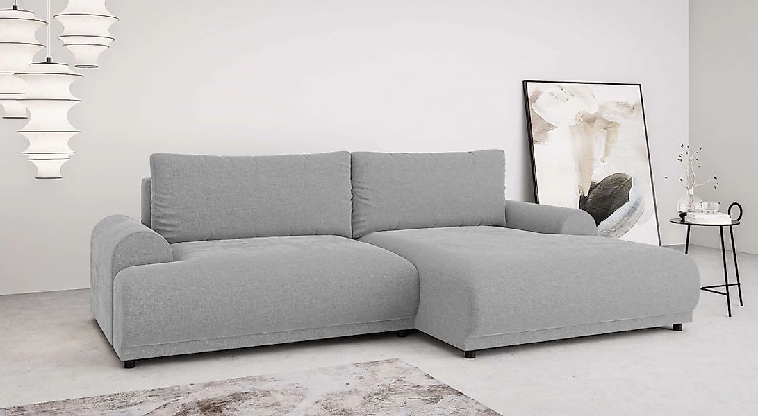 Home affaire Ecksofa "Marsby, mit Bettfunktion und Bettkasten, Maße: B/H/T günstig online kaufen