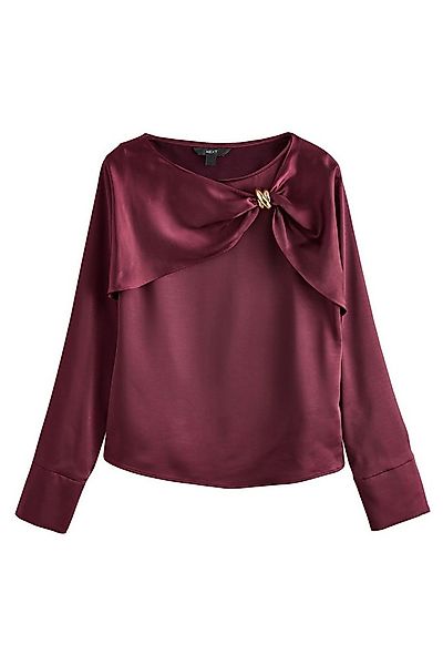 Next Langarmbluse Langärmelige, drapierte Bluse mit Metalldetails (1-tlg) günstig online kaufen