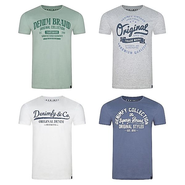 DENIMFY Tshirt Herren Baumwolle Regular Fit DFNuri 4er Pack Set günstig online kaufen