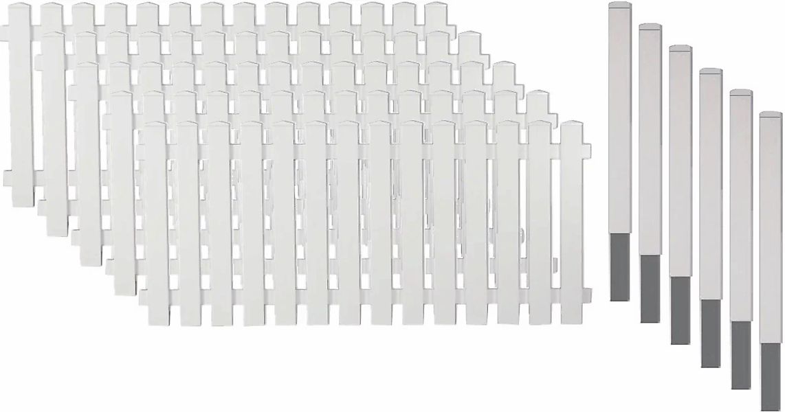 Tetzner & Jentzsch Gartenzaun "Lexington 3", Kunststoff, 80 cm hoch, 5 Elem günstig online kaufen
