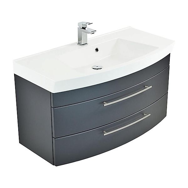 Lomadox Waschtisch LUINO-02, Badezimmer Waschtisch100cm anthrazit günstig online kaufen