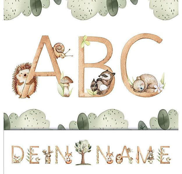 Sunnywall Wandtattoo Buchstaben ABC Waldtiere Aufkleber für Wand & Tür (Buc günstig online kaufen