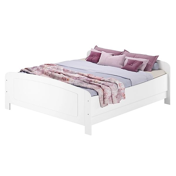 Erst-Holz Ehebett Doppelbett 180x200 Kiefer Weiß Verstellbare Einlegetiefe günstig online kaufen