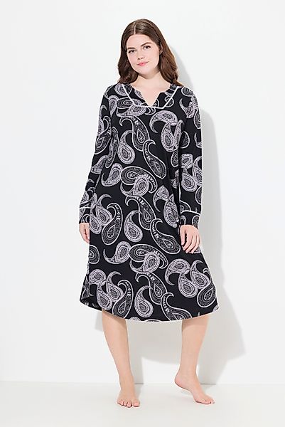 Ulla Popken Nachthemd Nachthemd Paisleymuster Tunika-Ausschnitt günstig online kaufen