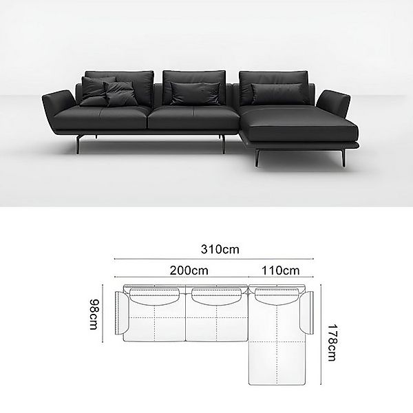 JVmoebel Ecksofa Sofa L-Form Ledersofa Couch Wohnlandschaft Garnitur Sofa B günstig online kaufen