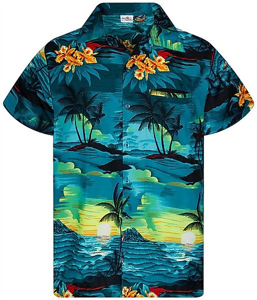 King Kameha Hawaiihemd Surf Funky Hawaii-Hemd Herren Kurzarm Front-Tasche S günstig online kaufen