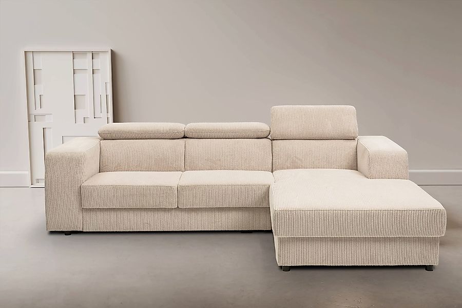 WERK2 Ecksofa "Cherry", Ecksofa mit verstellbaren Kopfteilen, Schlaffunktio günstig online kaufen