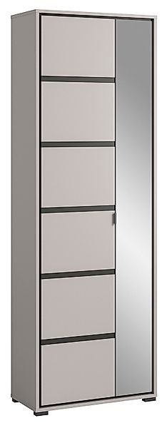xonox.home Garderobenschrank Grau Softclose Melamin 65x196x37 günstig online kaufen