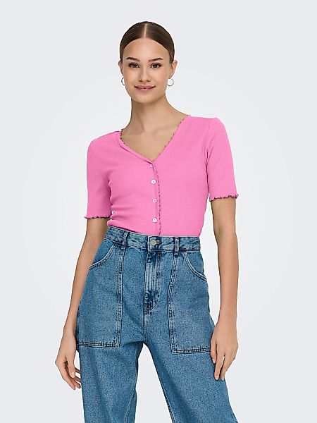 ONLY Kurzarmshirt ONLLAILA S/S BUTTON TOP günstig online kaufen