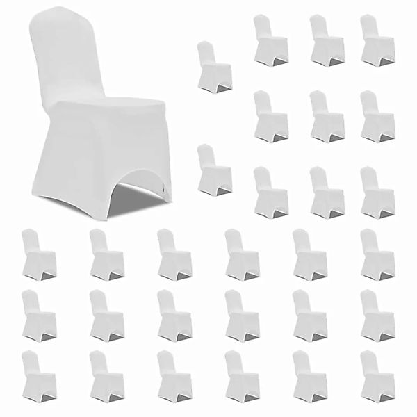 Stretch-stuhlhussen Weiß 30 Stk. günstig online kaufen