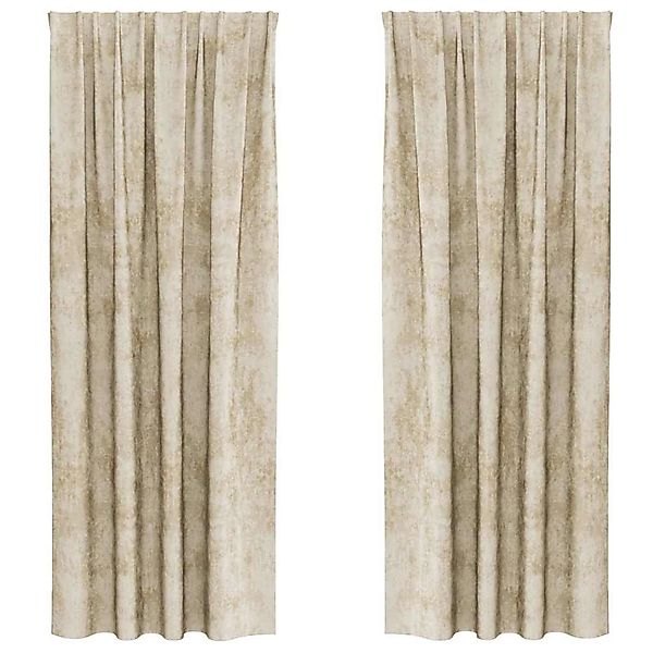 vidaXL Vorhänge 2 Stk Creme 245 x 140 cm Samt 4107701 günstig online kaufen
