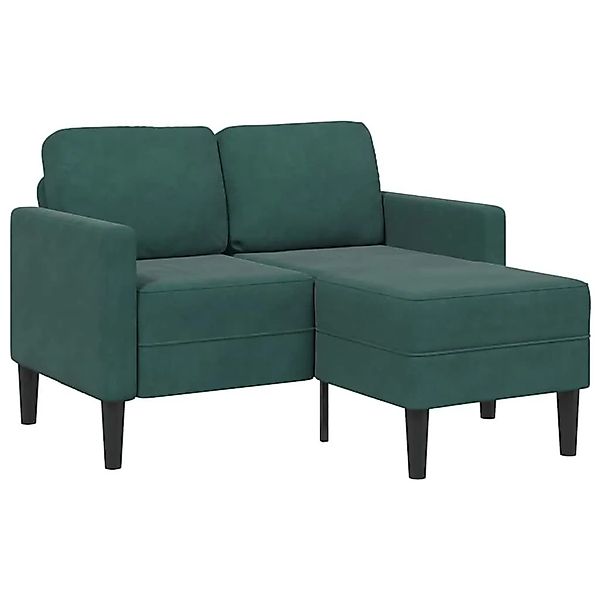 vidaXL 2-Sitzer-Sofa mit Chaiselongue L-Form Dunkelgrün 125 cm Samt 4107071 günstig online kaufen