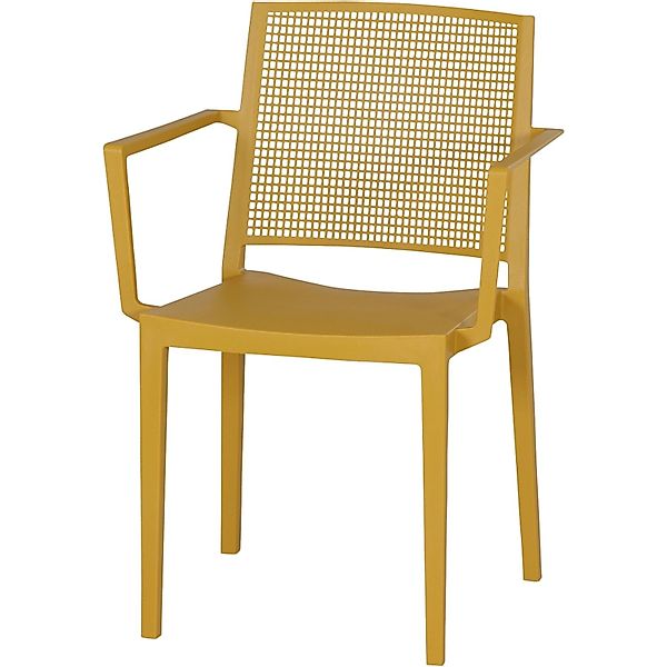 Siena Garden Stapelstuhl Square mit Armlehnen Mustard günstig online kaufen