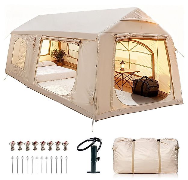 Meulbaty aufblasbares Zelt Camping Zelt Sufblasbar mit Kaminöffnung & Dachf günstig online kaufen