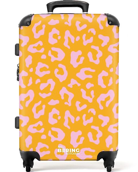 NoBoringSuitcases.com© Hartschalen-Trolley Orange und rosa Pantherdruck günstig online kaufen