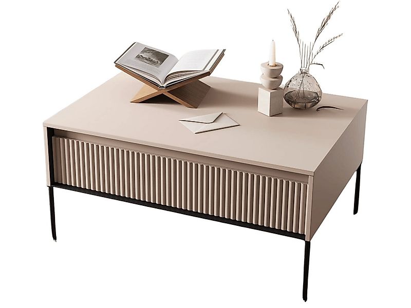 yourhouse24 Couchtisch TREND TR-09 – Modernes Design mit Rillenfront, Metal günstig online kaufen