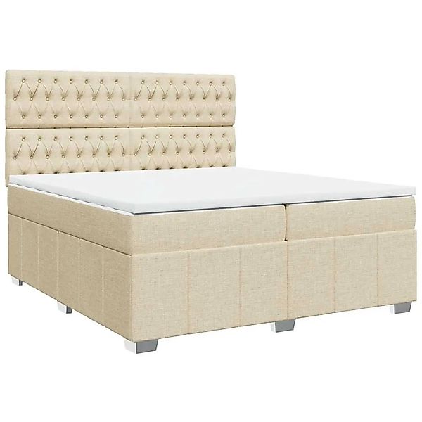 vidaXL Boxspringbett mit Matratze Creme 200x200 cm Stoff 3294087 günstig online kaufen
