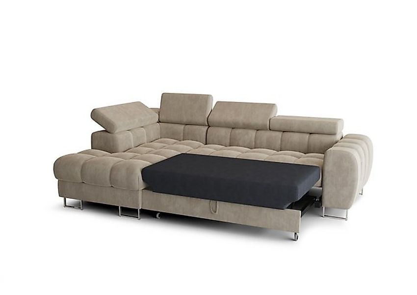Friderik-EU Ecksofa Aspen Mini mit Schlaffunktion– 260x170 cm - Terra Stoff günstig online kaufen