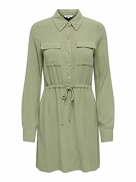 ONLY Blusenkleid "ONLSIESTA L/S LINEN BL SHIRT DRESS PNT" Viskosemischung, günstig online kaufen