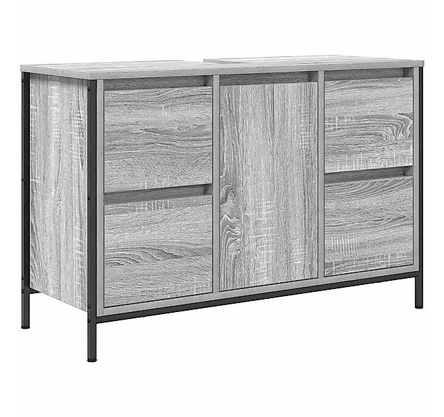 vidaXL Badezimmerspiegelschrank Waschbeckenunterschrank mit Schubladen Grau günstig online kaufen