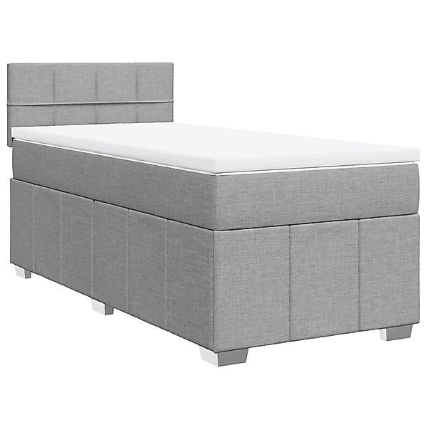 vidaXL Boxspringbett mit Matratze Hellgrau 90x190 cm Stoff 3286923 günstig online kaufen
